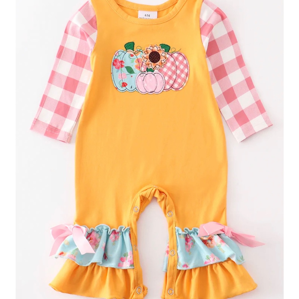 🍂 SWEET BABY GIRL PUMPKIN ROMPER
